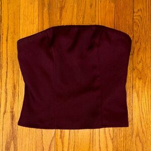 a new day Strapless Bustier Top in Deep Burgundy